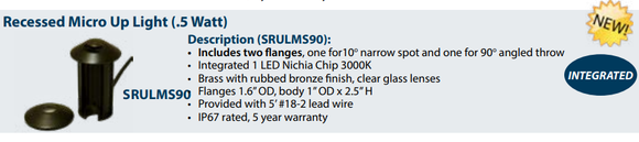 Recessed Micro Up Light (.5 Watt) | SRULMS90