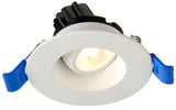 3" Round / Square Regressed Gimbal with 20° Tilt & 360° Rotation 7.5W 120V 15° CRI 90+ Wet Type IC Air-Tight Energy Star