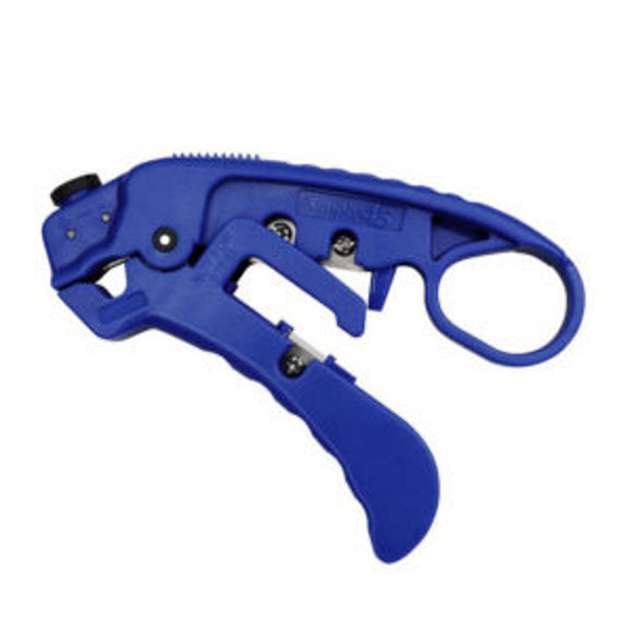 Adjustable Cat7a/6a/6/5e UTP/STP Stripper - Blue